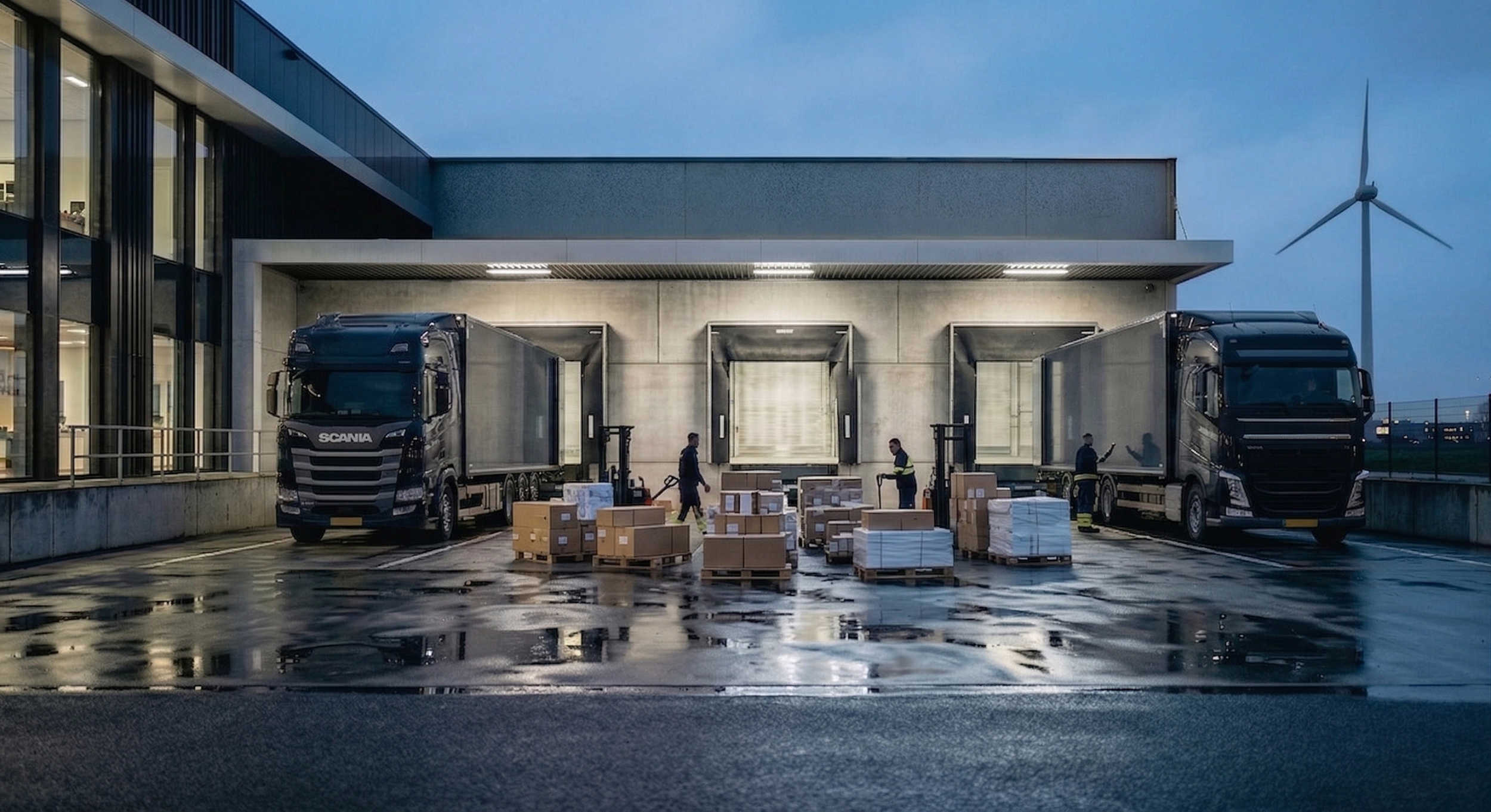 Uitladen bij distributiecentrum